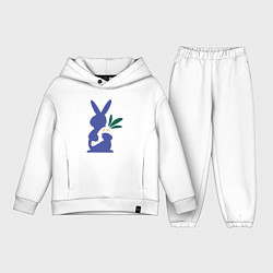 Детский костюм оверсайз Синий кролик, цвет: белый