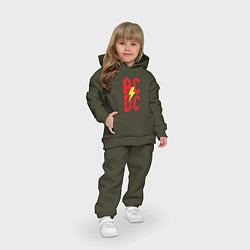 Детский костюм оверсайз AC DC logo, цвет: хаки — фото 2