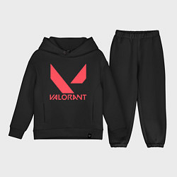 Детский костюм оверсайз Valorant - logo, цвет: черный