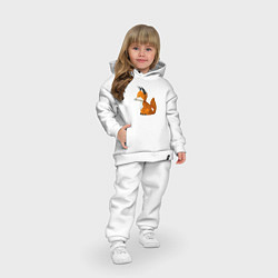 Детский костюм оверсайз Полигональная лисичка, цвет: белый — фото 2