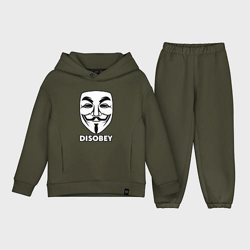 Детский костюм оверсайз Guy Fawkes - disobey / Хаки – фото 1