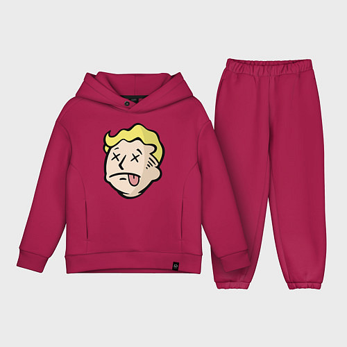 Детский костюм оверсайз Dead vault boy / Маджента – фото 1