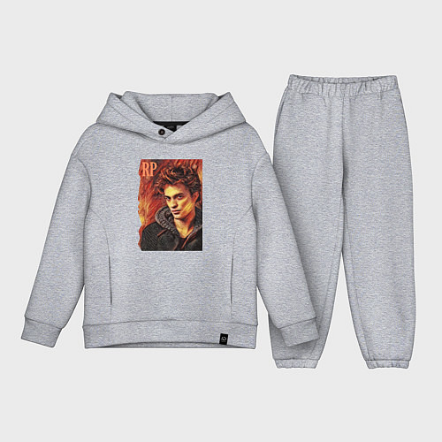 Детский костюм оверсайз Роберт Паттинсон - cool dude / Меланж – фото 1