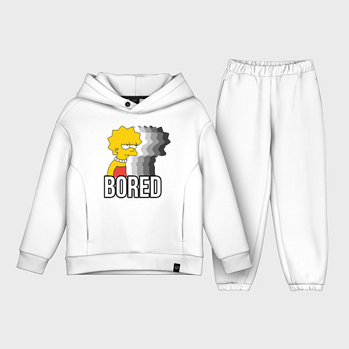 Детский костюм оверсайз Лиза Симпсон - bored / Белый – фото 1