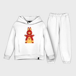 Детский костюм оверсайз Red bunny, цвет: белый