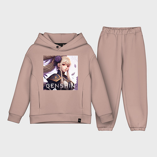 Детский костюм оверсайз Genshin Impact art / Пыльно-розовый – фото 1