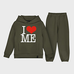 Детский костюм оверсайз I love me, цвет: хаки