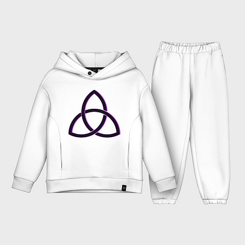 Детский костюм оверсайз Трилистник / Белый – фото 1