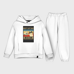 Детский костюм оверсайз Лучший кошачий папа на свете, цвет: белый