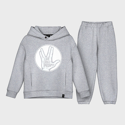 Детский костюм оверсайз Стар трек - Живи долго и процветай / Меланж – фото 1