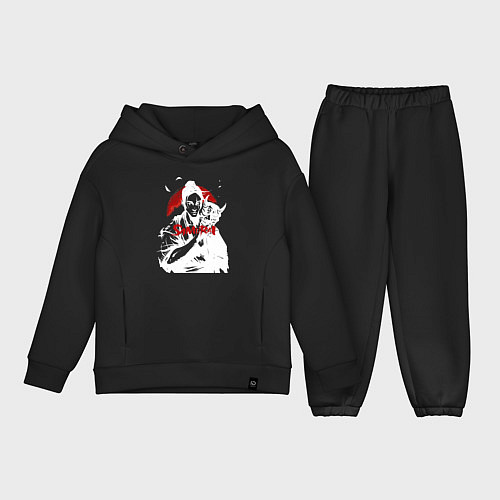 Детский костюм оверсайз Белый самурай и маска / Черный – фото 1