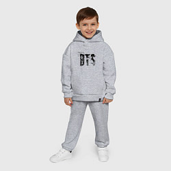 Детский костюм оверсайз BTS logo, цвет: меланж — фото 2