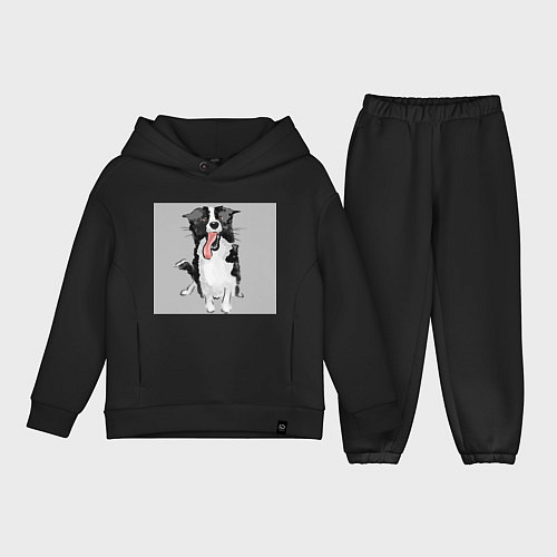 Детский костюм оверсайз Уставший пёс / Черный – фото 1