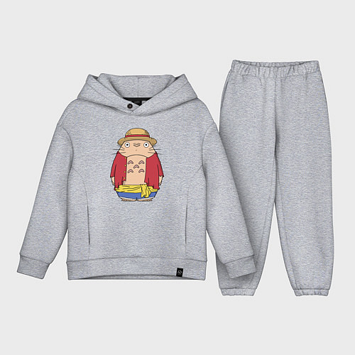 Детский костюм оверсайз Totoro Luffy / Меланж – фото 1
