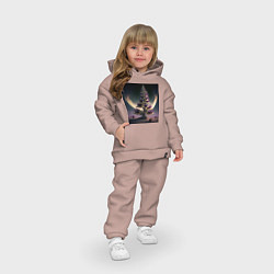 Детский костюм оверсайз Цветок на Марсе, цвет: пыльно-розовый — фото 2