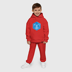 Детский костюм оверсайз Многоугольник с кубом внутри, цвет: красный — фото 2