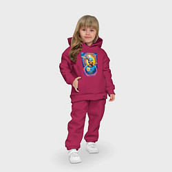Детский костюм оверсайз Гомер Симпсон - космический портрет - нейросеть, цвет: маджента — фото 2