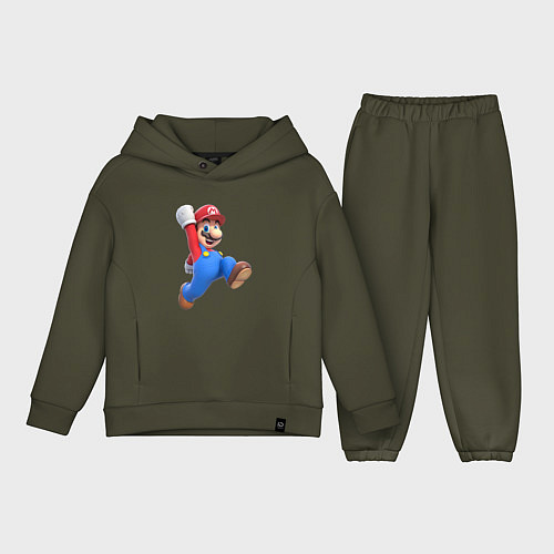 Детский костюм оверсайз Марио прыгает / Хаки – фото 1