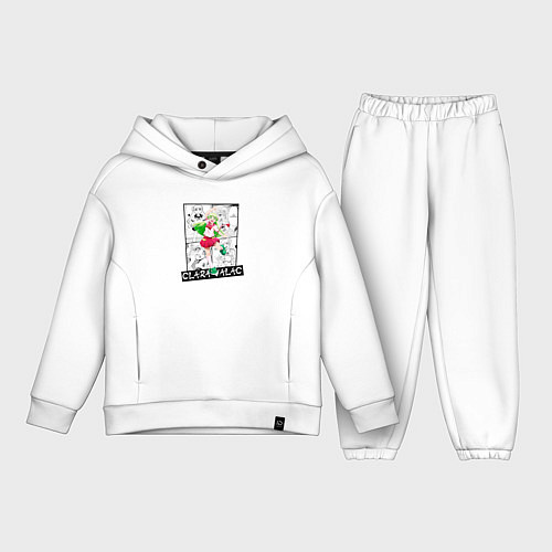 Детский костюм оверсайз Клара Валак на фоне манги / Белый – фото 1