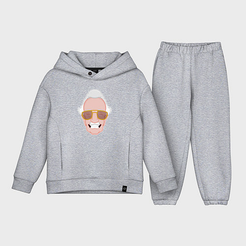 Детский костюм оверсайз Stan Lee smile / Меланж – фото 1