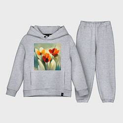 Детский костюм оверсайз Тюльпаны в стиле импрессионизм