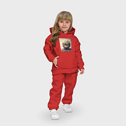 Детский костюм оверсайз Жизнерадостный смайлик, цвет: красный — фото 2