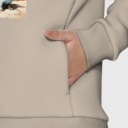 Детский костюм оверсайз Джоконда и её любимый дракончик - акварель, цвет: миндальный — фото 2