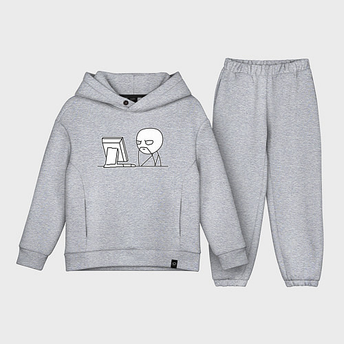 Детский костюм оверсайз Мемный программист / Меланж – фото 1