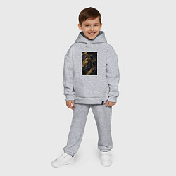 Детский костюм оверсайз Дракон в золоте, цвет: меланж — фото 2