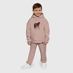 Детский костюм оверсайз Австралийская пастушья лошадь, цвет: пыльно-розовый — фото 2