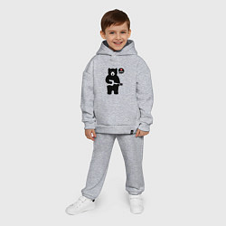 Детский костюм оверсайз Мишка любит музыку, цвет: меланж — фото 2