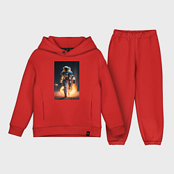 Детский костюм оверсайз Брутальный астронавт, цвет: красный