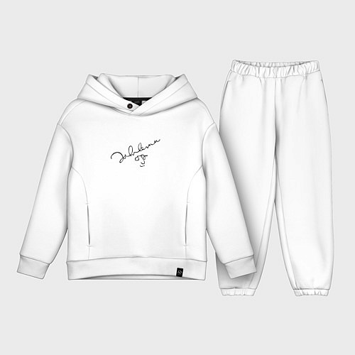 Детский костюм оверсайз Джон Леннон - автограф / Белый – фото 1