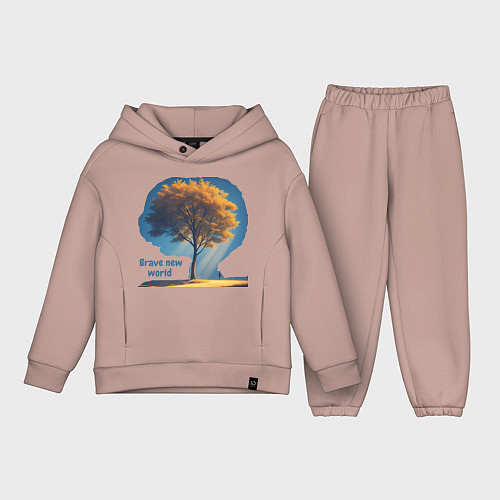 Детский костюм оверсайз Дивный новый мир / Пыльно-розовый – фото 1