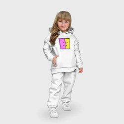 Детский костюм оверсайз Позитивный квадрат, цвет: белый — фото 2