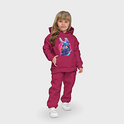 Детский костюм оверсайз Заяц в неоновом свете, цвет: маджента — фото 2