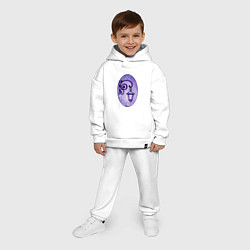 Детский костюм оверсайз Фиолетовый уличный фонарь в рамке, цвет: белый — фото 2