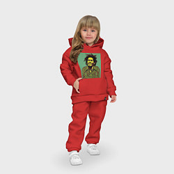 Детский костюм оверсайз Боб Марли 2D граффити эффект, цвет: красный — фото 2