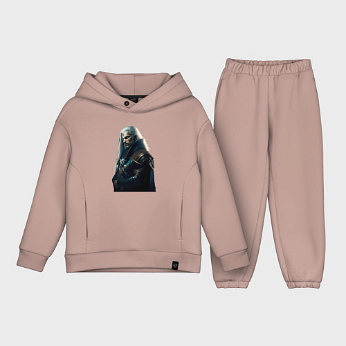 Детский костюм оверсайз Убийца чудовищ Ведьмак / Пыльно-розовый – фото 1