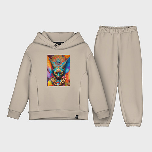 Детский костюм оверсайз The demonic cats gaze / Миндальный – фото 1