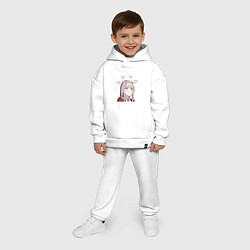 Детский костюм оверсайз Mini Zero two, цвет: белый — фото 2