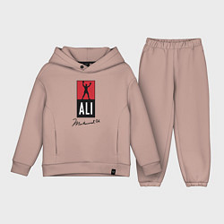 Детский костюм оверсайз Muhammad Ali boxer, цвет: пыльно-розовый
