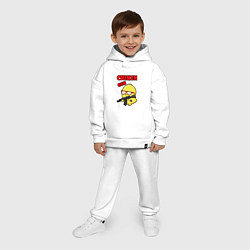 Детский костюм оверсайз Chicken machine gun, цвет: белый — фото 2