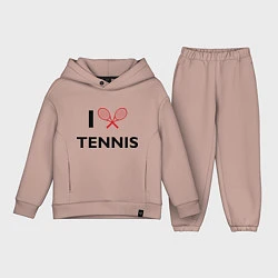 Детский костюм оверсайз I Love Tennis, цвет: пыльно-розовый