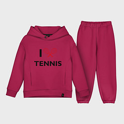 Детский костюм оверсайз I Love Tennis, цвет: маджента