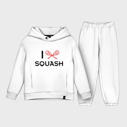 Детский костюм оверсайз I Love Squash, цвет: белый