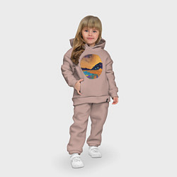 Детский костюм оверсайз Пейзаж в стиле Густава Климта, абстракция, цвет: пыльно-розовый — фото 2