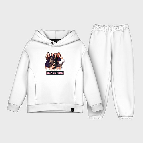 Детский костюм оверсайз Rose Blackpink kpop / Белый – фото 1