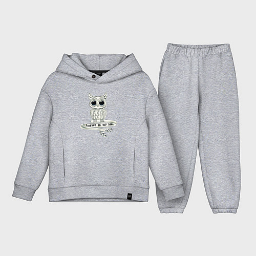 Детский костюм оверсайз Серебряная сова на кольце / Меланж – фото 1