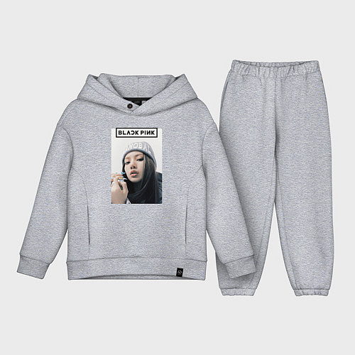 Детский костюм оверсайз Джису блэкпинк / Меланж – фото 1